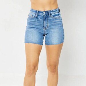 Judy Blue High Waist Frayed Hem Short Size Small
